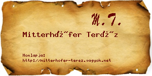 Mitterhöfer Teréz névjegykártya